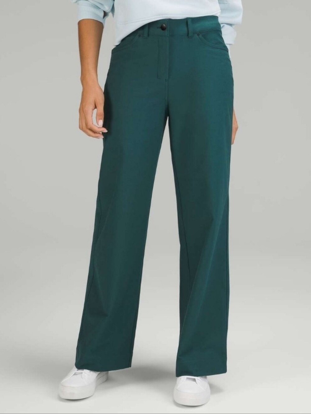 Lululemon City Sleek 5 Pocket Wide-Leg High-Rise Pant Light Green Jasper Size 26
